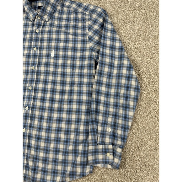 Johnnie-O Shirt Mens Large Blue Plaid Button Up Long Sleeve Egyptian Cotton - Picture 4 of 10